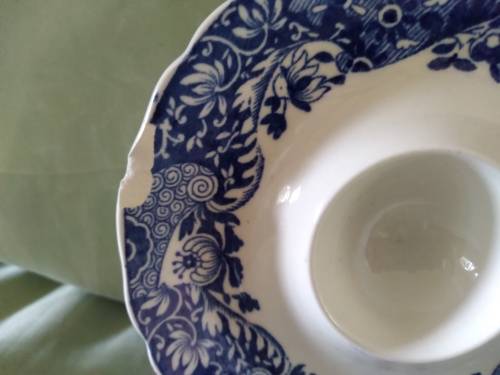 Pair of Copeland spodes Italian England egg cups blue and white(D)
