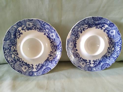 Pair of Copeland spodes Italian England egg cups blue and white(D)
