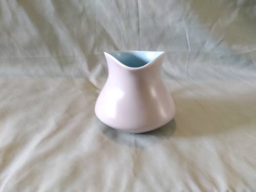 Poole Pottery Twintone Sky Blue and Dove Grey Contour Milk Jug