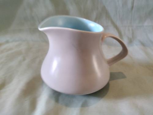 Poole Pottery Twintone Sky Blue and Dove Grey Contour Milk Jug