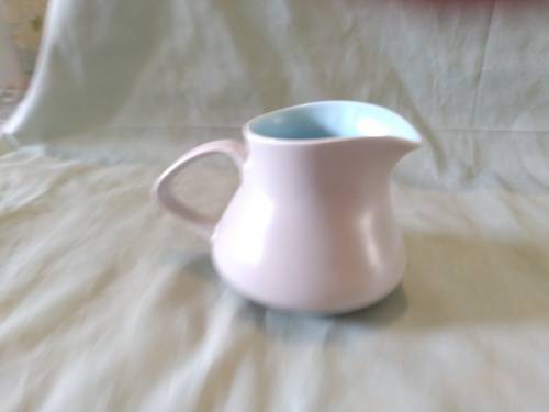 Poole Pottery Twintone Sky Blue and Dove Grey Contour Milk Jug