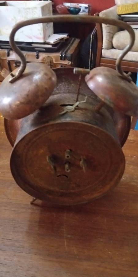 Very large vintage double Bell alarm clock with great overall patina. Not in working order