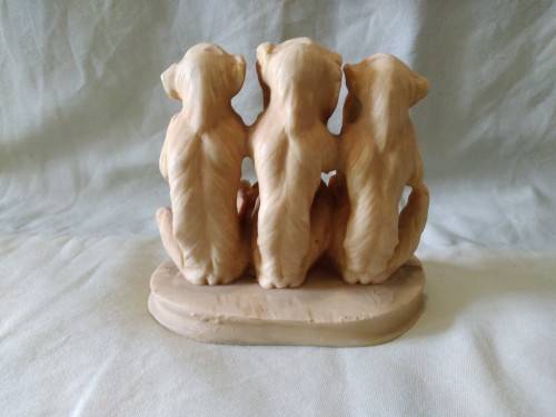 Three monkeys see No Evil Hear No Evil Speak No Evil resin figurine