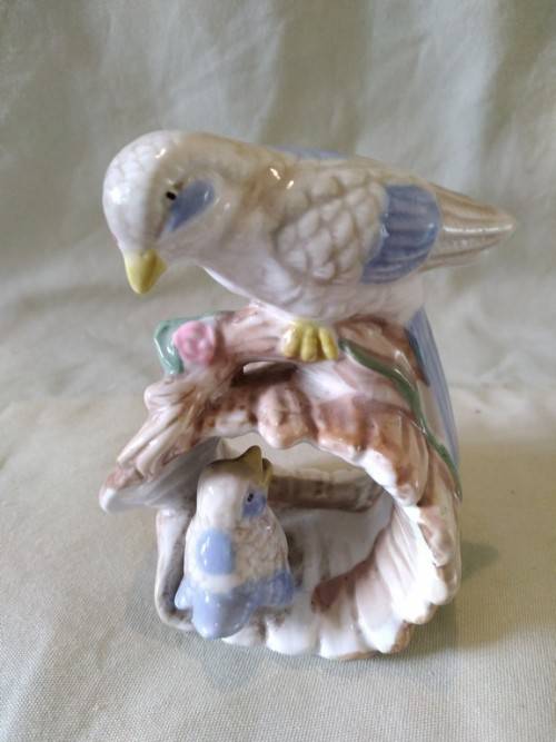 Hiding from Mum porcelain bird figurine too sweet