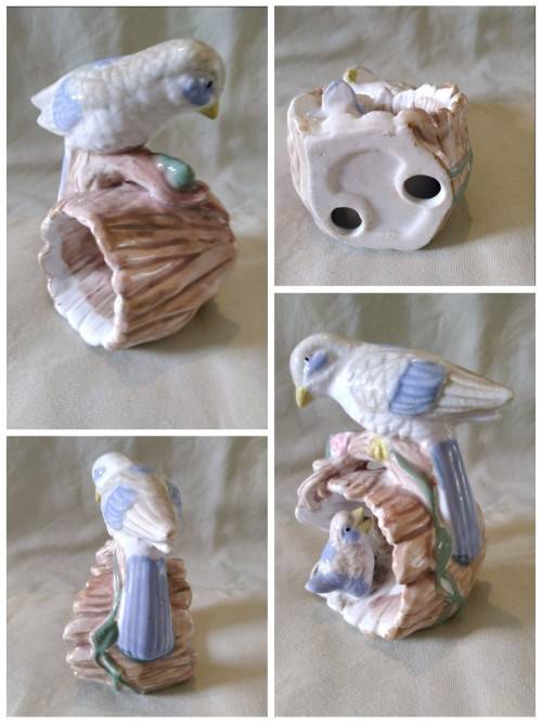 Hiding from Mum porcelain bird figurine too sweet