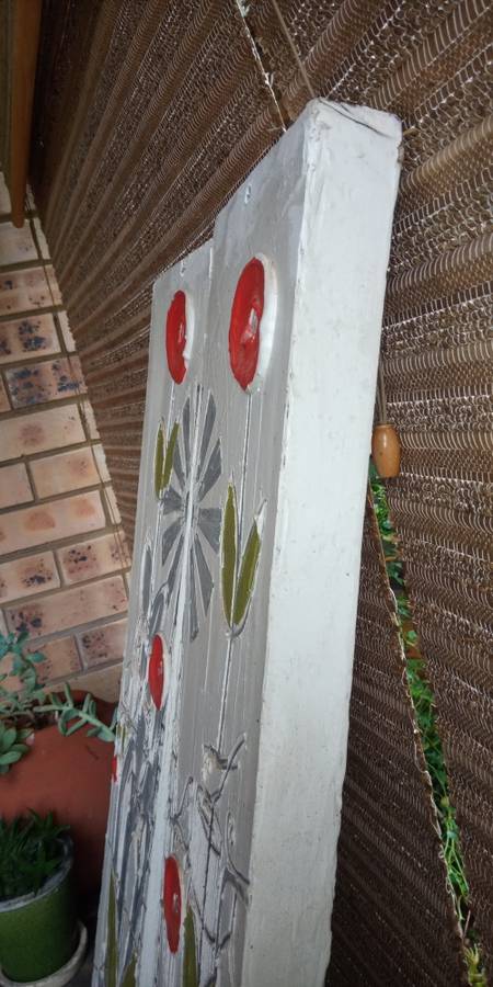 Donkey windmill and poppy flowers split frame artwork perfect for a patio