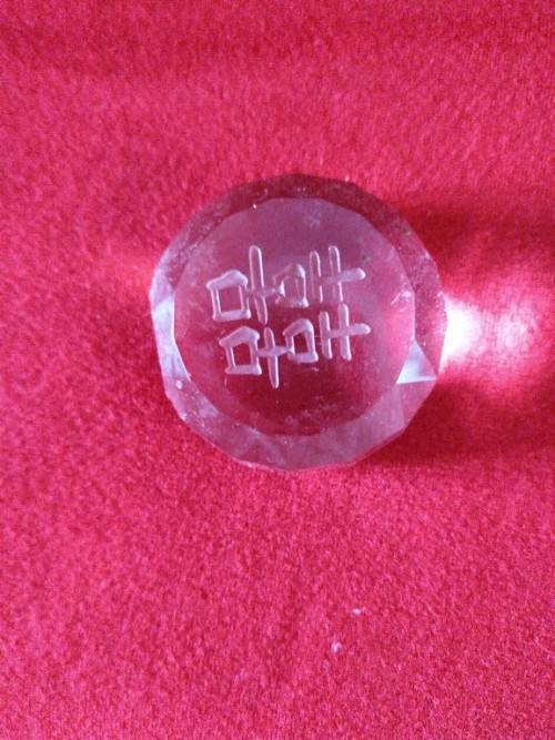 Crystal glass wax seal with oriental signature