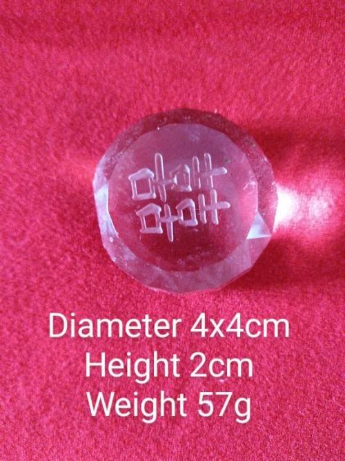 Crystal glass wax seal with oriental signature