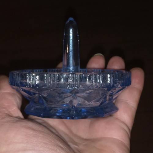 Ring dish blue glass