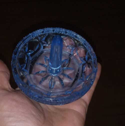 Ring dish blue glass