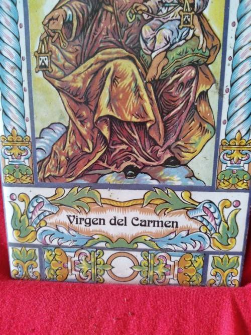 Virgen del Carmen religious icon tile