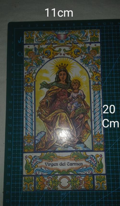 Virgen del Carmen religious icon tile