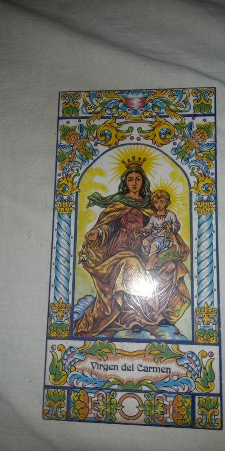Virgen del Carmen religious icon tile