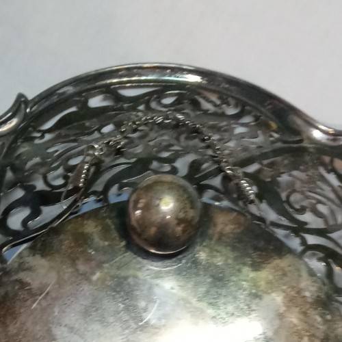 Repurposed vintage. Decorative mirror from epns frett work bowl.