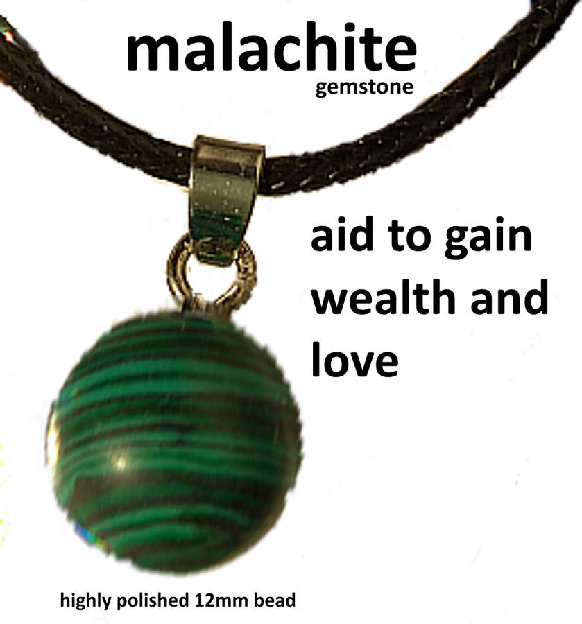 #12mm Genuine malachite gemstone bead. Attracts wealth and love to wearer. Feng Shui,Reiki healing
