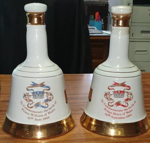 BELL'S COMMEMORATIVE ONE EMPTY ONE FULL AND SEALED