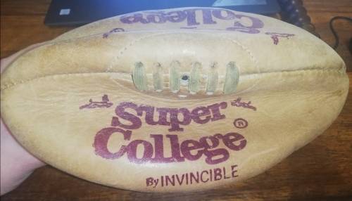 SUPER COLLEGE BY INVINCIBLE GENUINE LEATHER RUGBY BALL