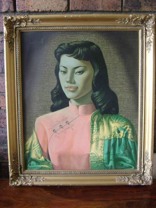 TRETCHIKOFF PRINT "MISS WONG" OVER SIGNED BY TRETCHIKOFF WITH ORIGINAL SIGNATURE AND DATED 1959