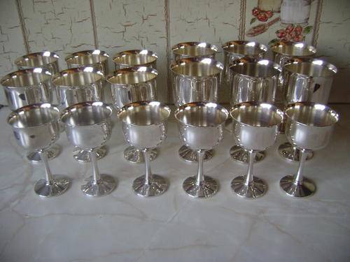 LATE ENTRY - Stunning collection of 18 silver plated wine goblets!!!!