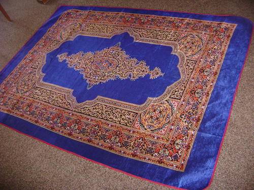 LARGE VINTAGE DOUBLE-SIDED BED COVER/THROW (CRUSHED VELVET FRONT) - BEAUTIFUL!!!