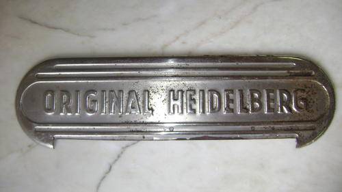 METAL NAME PLATE - ORIGINAL HEIDELBERG!!!