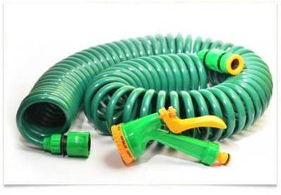 50FT COILED HOSE PLUS SPRAY HEAD AND TAP ADAPTER. CHRISTMAS SPECIAL!!!