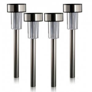 SOLAR-POWERED GARDEN STAKE LAMPS SET OF 4