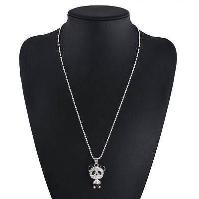 New Fashion Women Silver Panda Rhinestone Pendant Necklace!!99% MARK DOWN!!