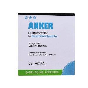 Anker 1600mAh Battery for Sony Xperia Arc LT15i, X12, arc LT15a, arc S LT18i BA750(Brand New)