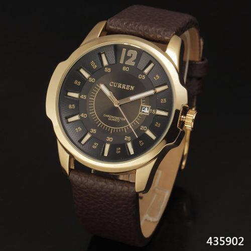 mens sports watch with nice leather strap