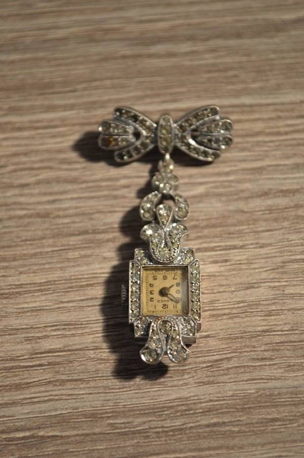 Beautifull ladies marcasite  Lapel watch