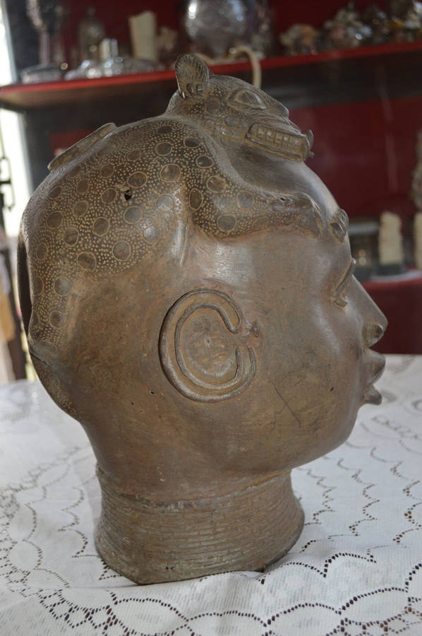 Head benin  Bronze - Oba - Beni / Edo - Nigeria