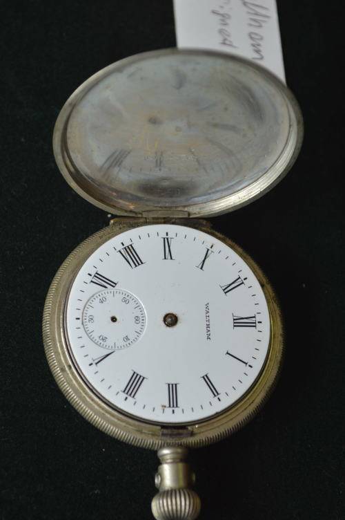 Waltham signed pocket watch with parts for repairs