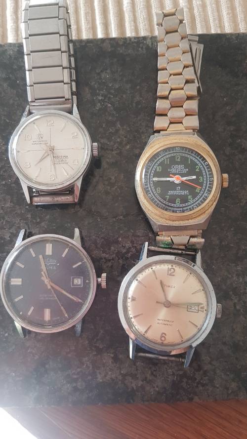 Oris Mortima Vulcain and Timex watches working