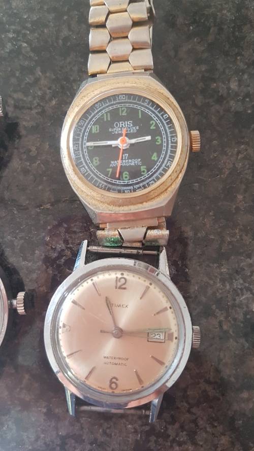 Oris Mortima Vulcain and Timex watches working