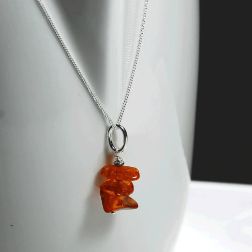 Atenea 925 Add a Dangle handmade natural Baltic Amber gemstone pendant on 925 sterling silver