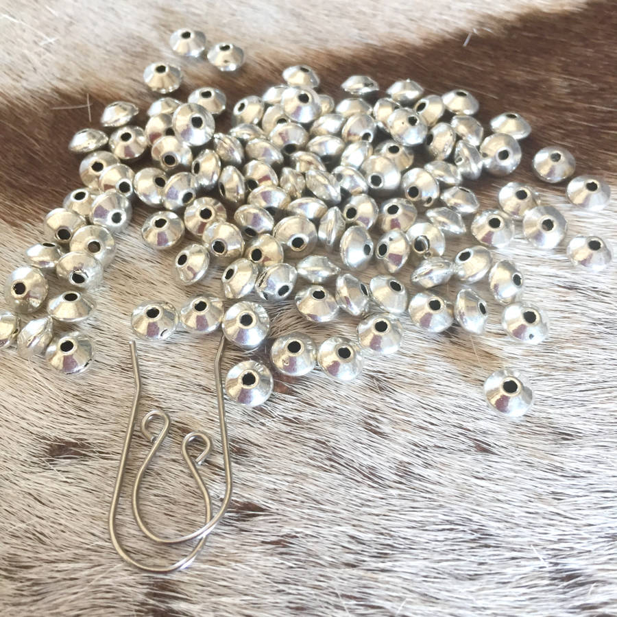 100 * Alloy Spacer Beads, bicone, 6 x 3.50mm