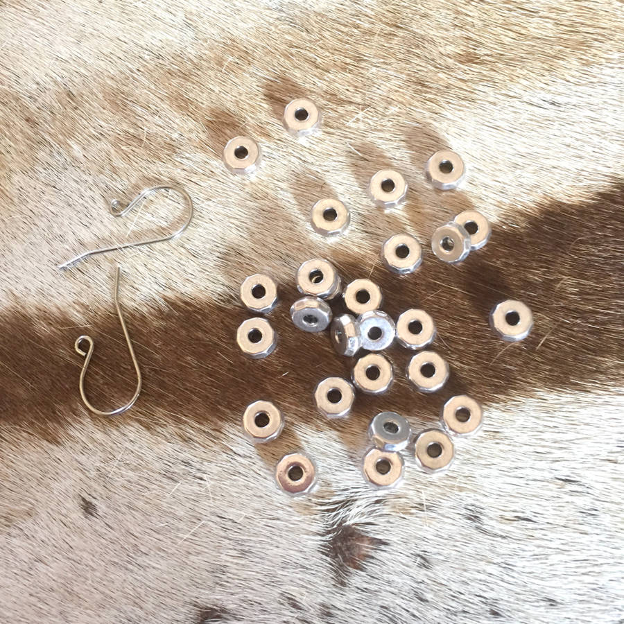 20 * Alloy spacer beads, Rondelle, Platinum colour, 7.5x3mm, hole 2mm
