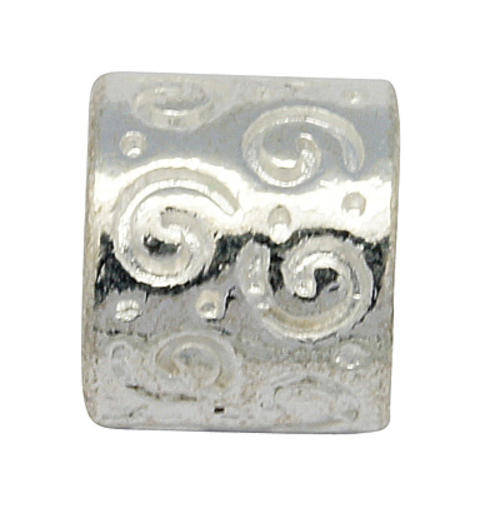 Alloy European Beads, Large Hole Beads, Tube, Silver, 10x8mm, hole 6mm