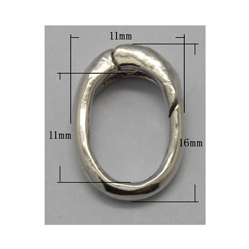 Brass Clasp Finding, antique silver, 16x11mm
