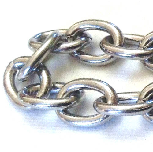 Stainless Steel Cable Link Chain, oval chain, 10x7.5x1.8mm, sold per meter