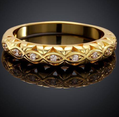 New 18K RGP Ladies delicate engagement style ring with AAA Genuine Austrian crystals