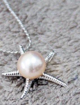 7-8mm REAL Pearl Pendant with Silver Chain