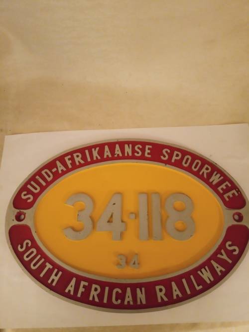 SOUTH AFRICAN RAILWAYS ORIGINAL ENGINE NUMBER PLATE
