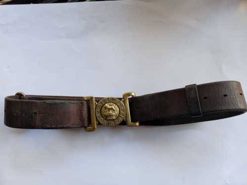 BOER WAR 1899-1900 LEATHER WAIST BELT AND BUCKLE