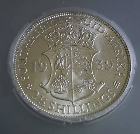 *** RARE *** 1939 - SA UNION  2 1/2 SHILLINGS - SANGS GRADED MS63 - HARD TO FIND UNCIRCULATED***