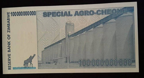 ZIMBABWE - BRILLIANT UNCIRCULATED ONE HUNDRED BILLION DOLLARS NOTE