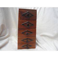 VERY RARE ROSEWOOD TRINKET "CHEST OF DRAWERS"