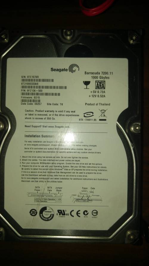 1000GB - 1TB Internal Hard Drive - Seagate