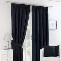 BLACK SATIN CURTAINS (3M X 2.5M) 2 - TIER